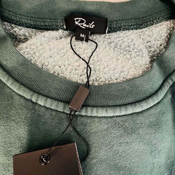 RAILS Alice Cotton Blend Sweatshirt, Organic Cotton‎ Forest Green, Medium, NWT - Picture 4 of 15